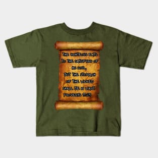 The righteous eats to the satisfying of his soul Proverbs 13:25 ROLL SCROLLS Kids T-Shirt